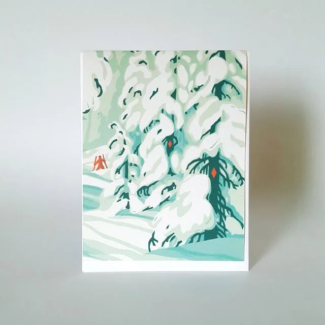 Winter Landscape Follow the Signs Blank Note Card