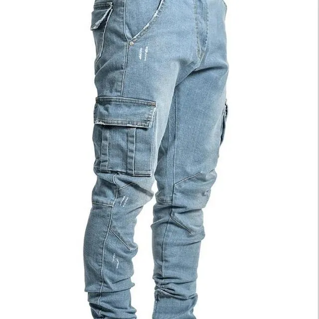 Cargo Pockets Mid-rise Skinny Jeans