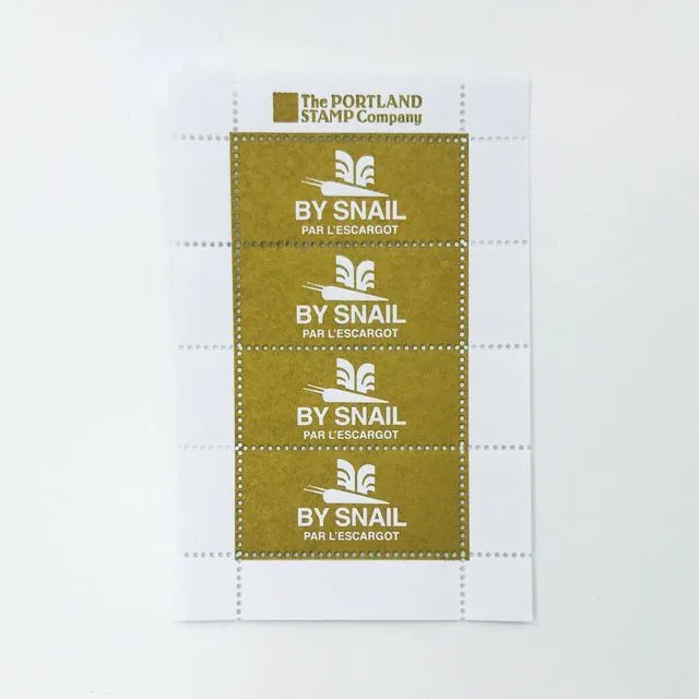 By Snail - Gold - lick & stick stamps