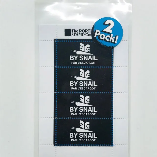 By Snail - 2-pack Black & Blue - lick & stick stamps