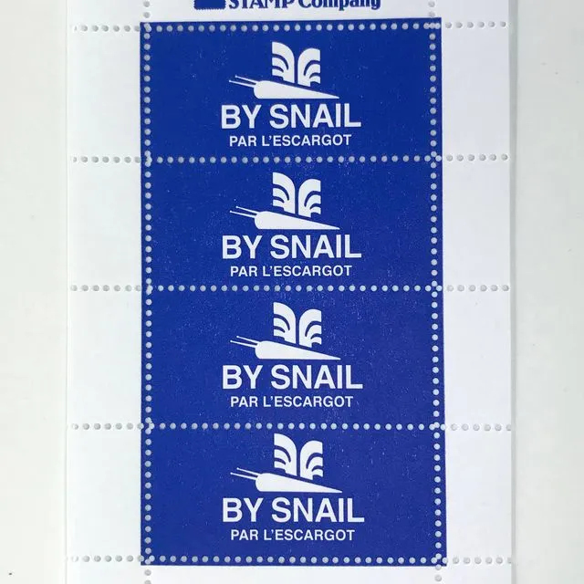 By Snail - Blue Lick & Stick stamp