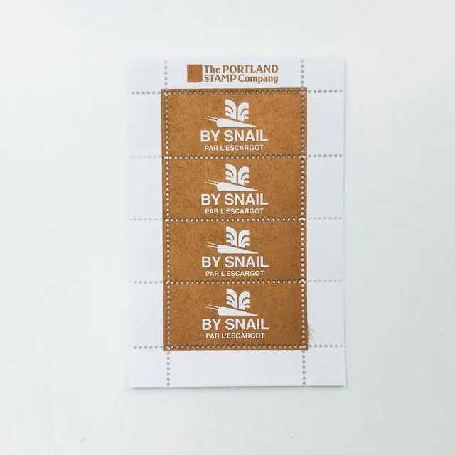 By Snail - Bronze - lick & stick stamps