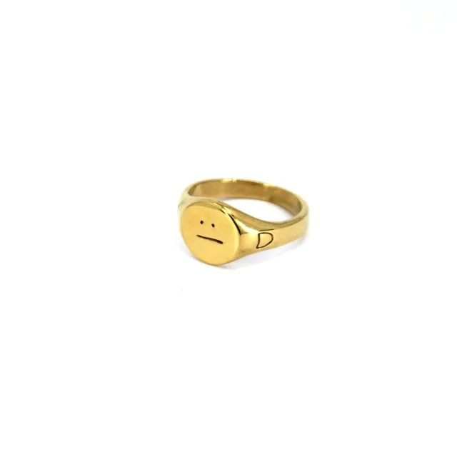 Not Today Signet. Gold Vermeil. Small (UK Size J) (US Size 5 1/4)