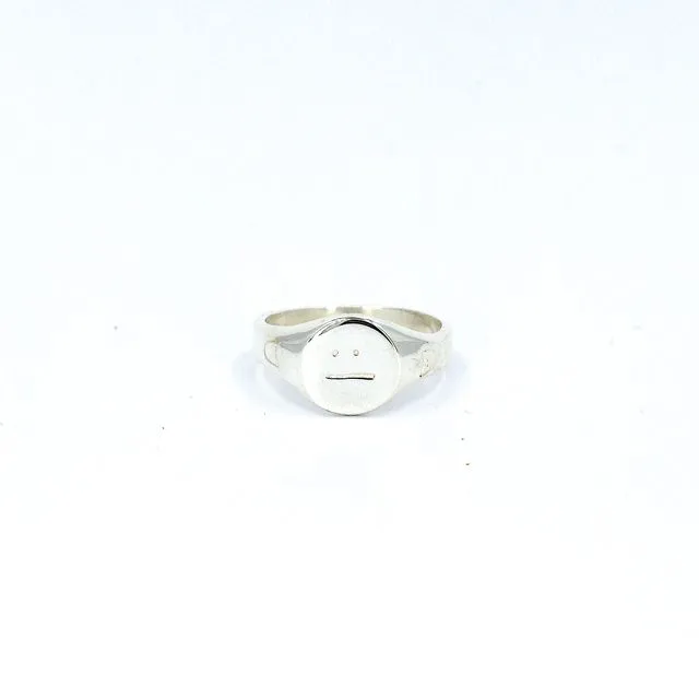 Not Today Signet. Recycled Silver. Small (UK Size J) (US Size 5 1/4)