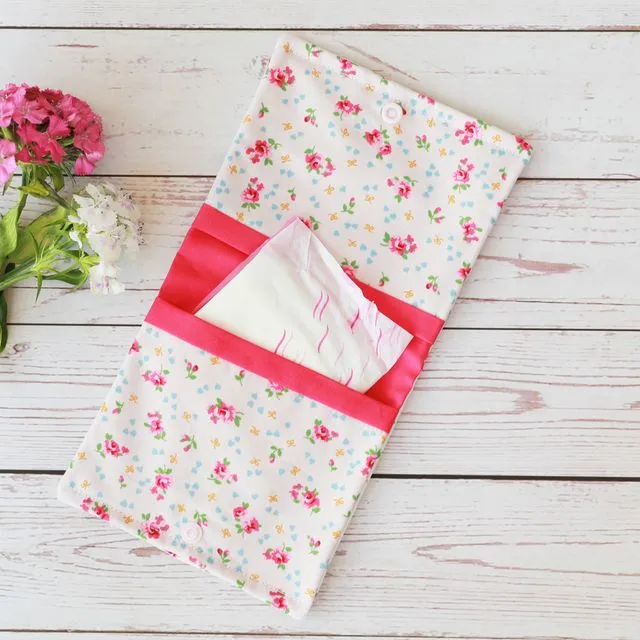 Sanitary Pouch - White Floral