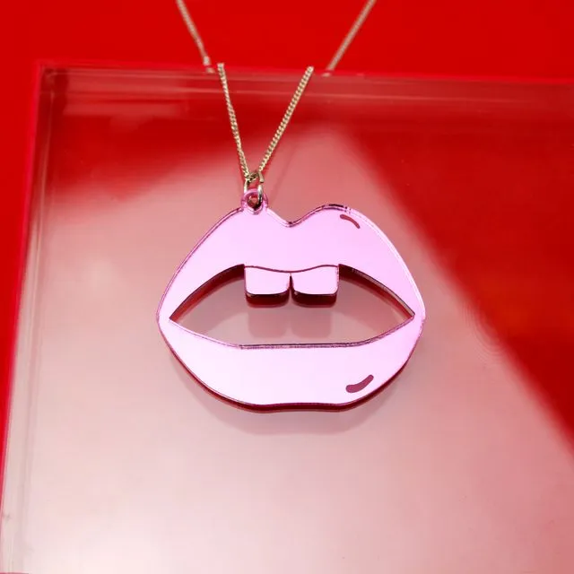 Pink Lips Necklace