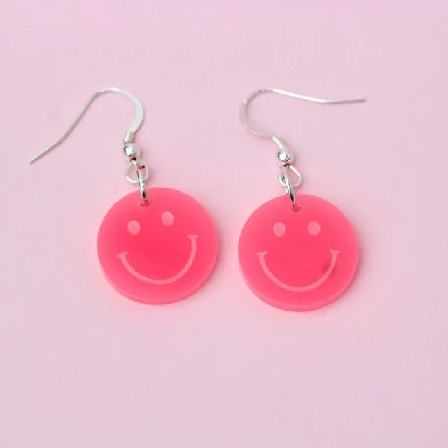 SMILEY FACE EARRINGS - FLUO COLOURS