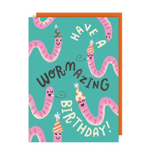 Wormazing Birthday Card pack of 6