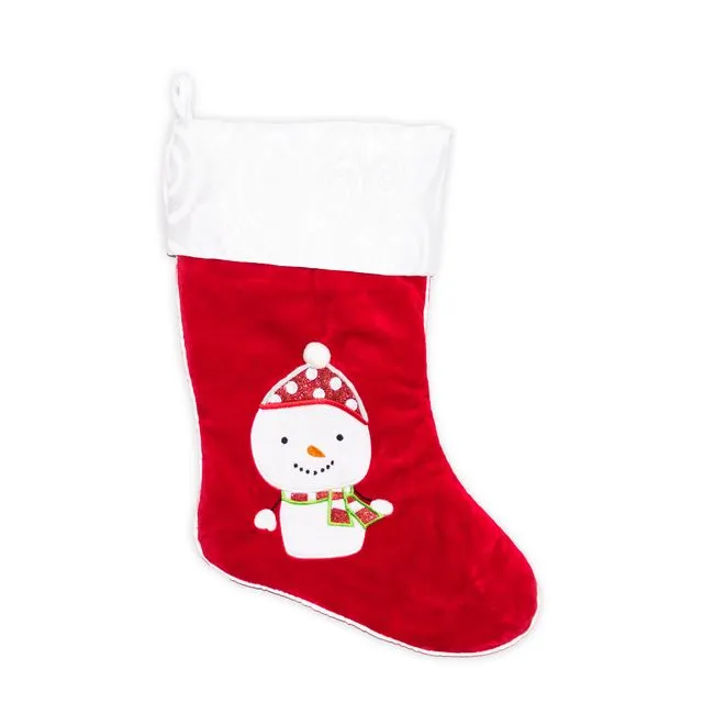Christmas Red Snowman Stocking *SALE*