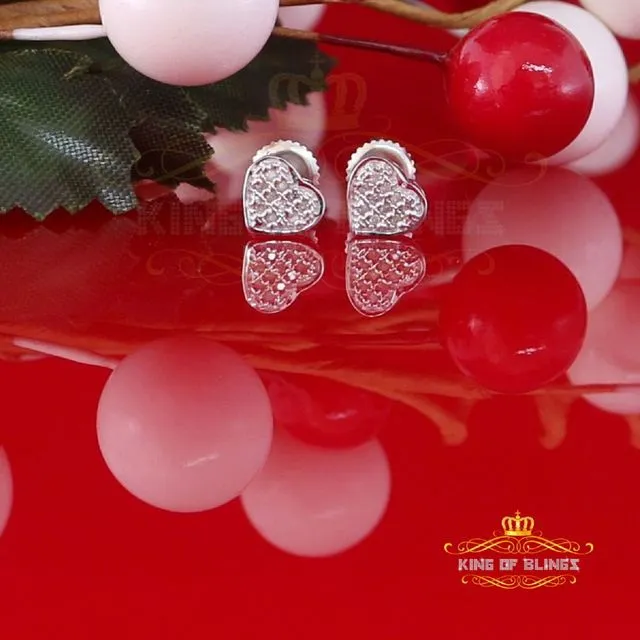 0.05CT Diamond Heart Stud Earrings for Women in White 925 Sterling Silver Men SKU #12702W-A11KOB