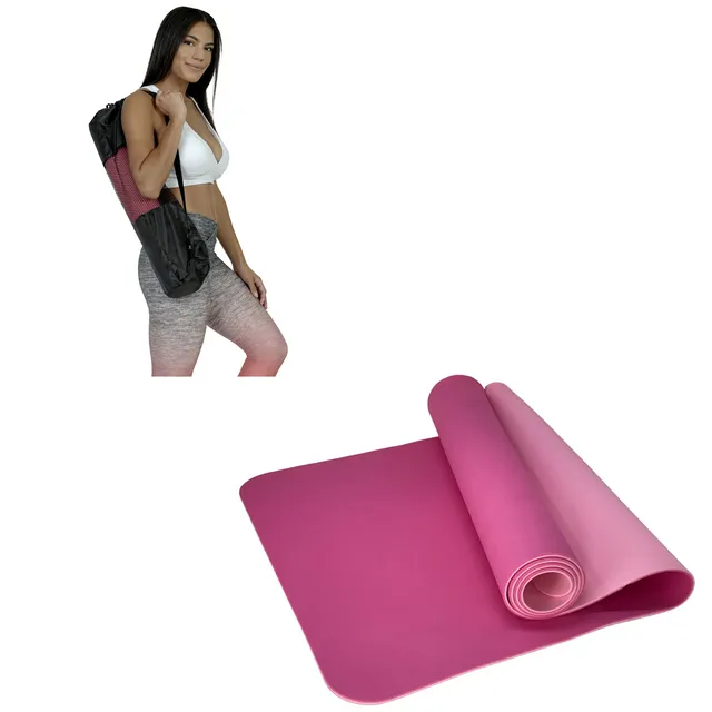 Christmas Gift Set for Yoga Lovers: Reversible Yoga Mat in Pink & Asana Yoga Mat Bag - Bundle