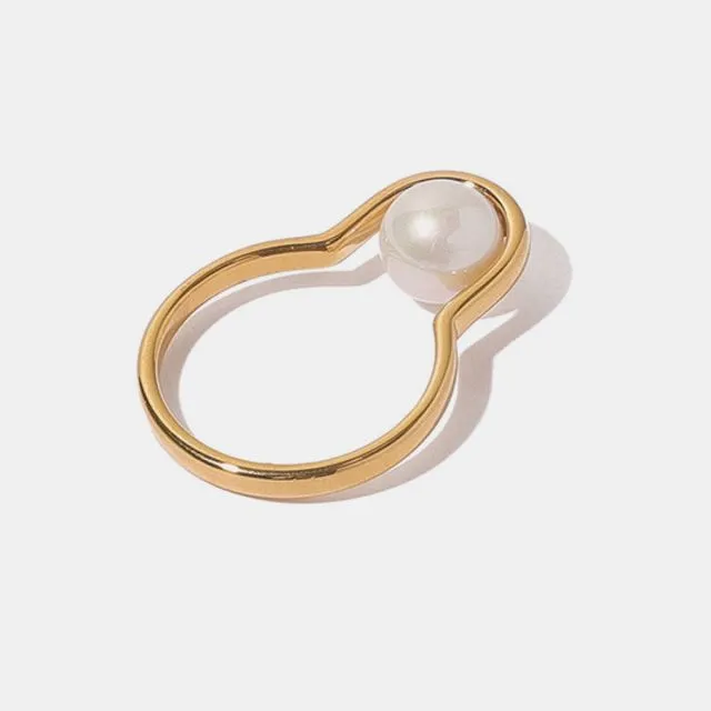 Bring Excitement Pearl Gold-Plated Ring