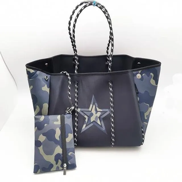 Neoprene bag with star - Black