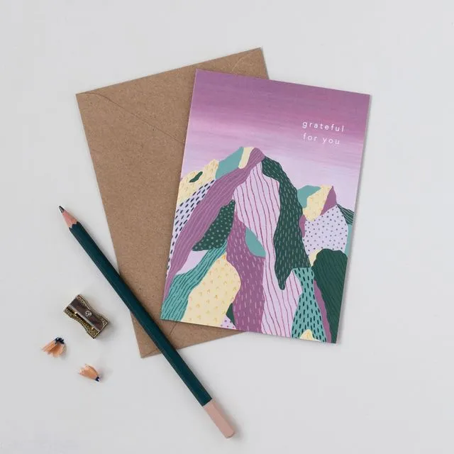 Purple Mountain Grateful For You Card