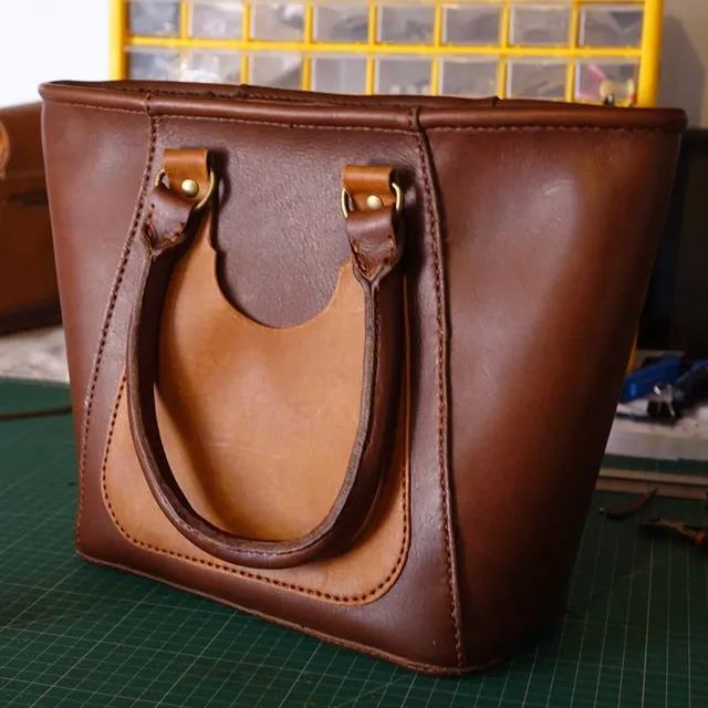 Palermo Leather Handbag Tote Bag- 100% Handcrafted