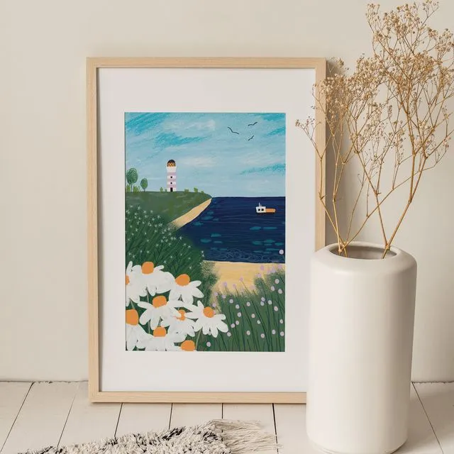 'Daisy Lighthouse' - Art Print