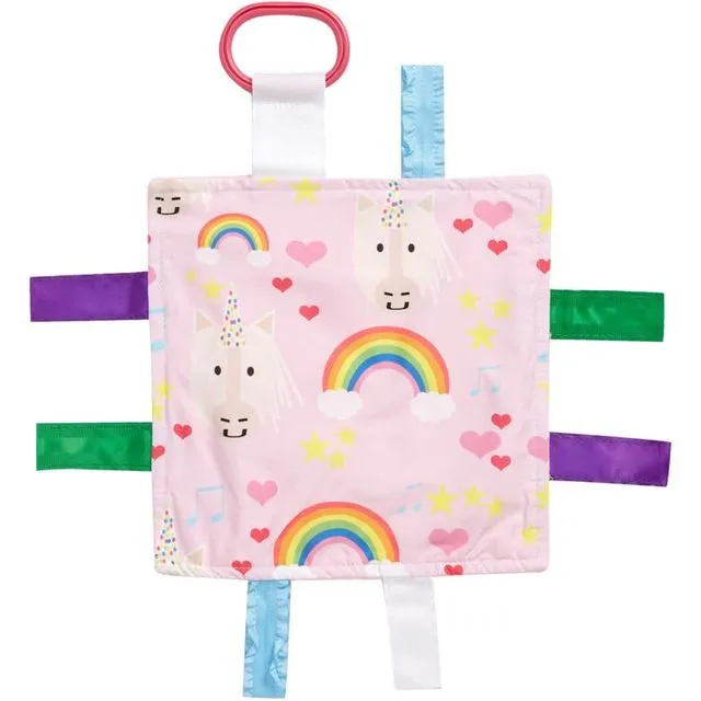 Baby Unicorns Rainbows Lovey Crinkle Taggy Soother Toy