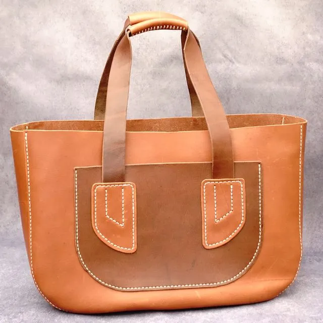 Handmade Roma Leather Tote Bag - Handbag
