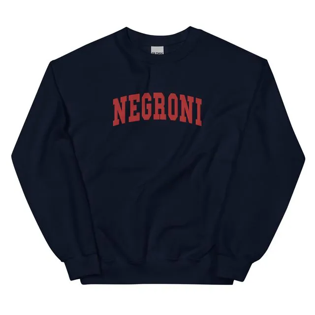 Negroni - Unisex Embroidered Sweatshirt - Navy