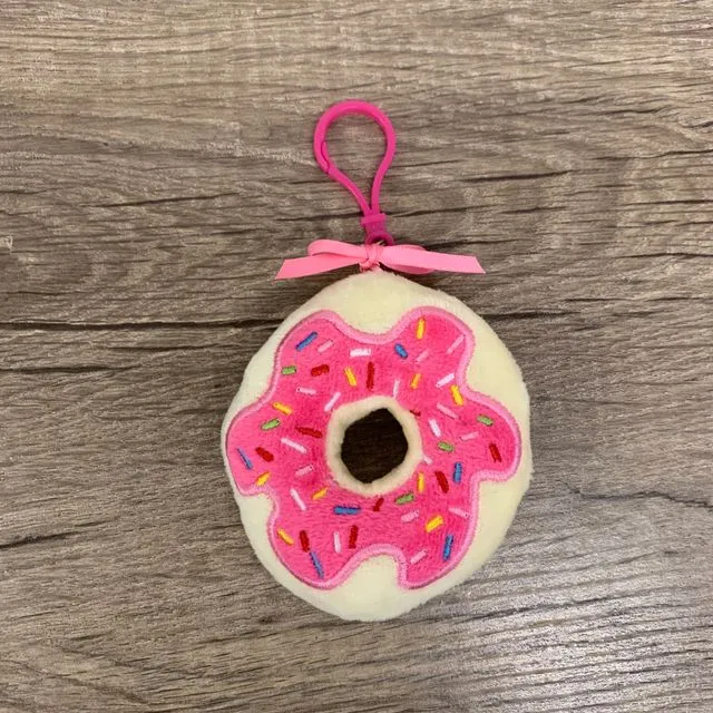 3” Plush Backpack Clip - Donut