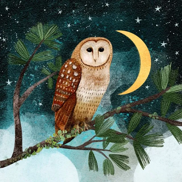 Owl Christmas card