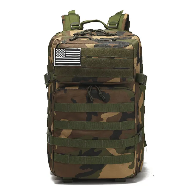 Tactical Military 45L Molle Rucksack Backpack Camo