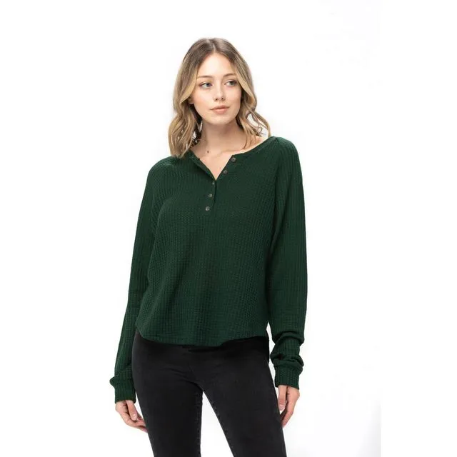 Half Button Down Long Sleeve Sweater Tops, SML(2-2-2)/1Pack