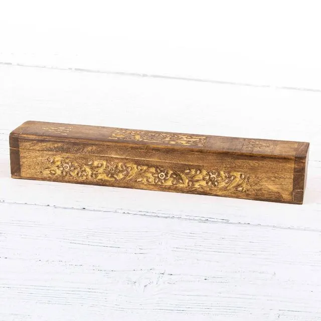 Wooden Incense Boxes - Floral Carving