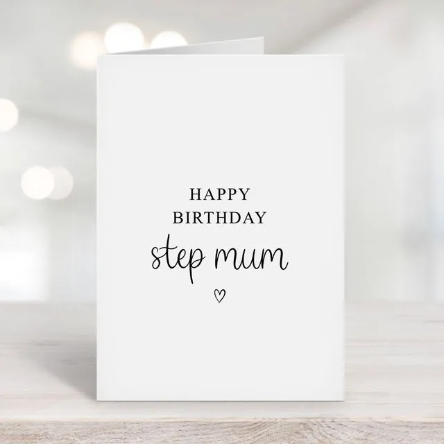 Happy Birthday Step Mum Card