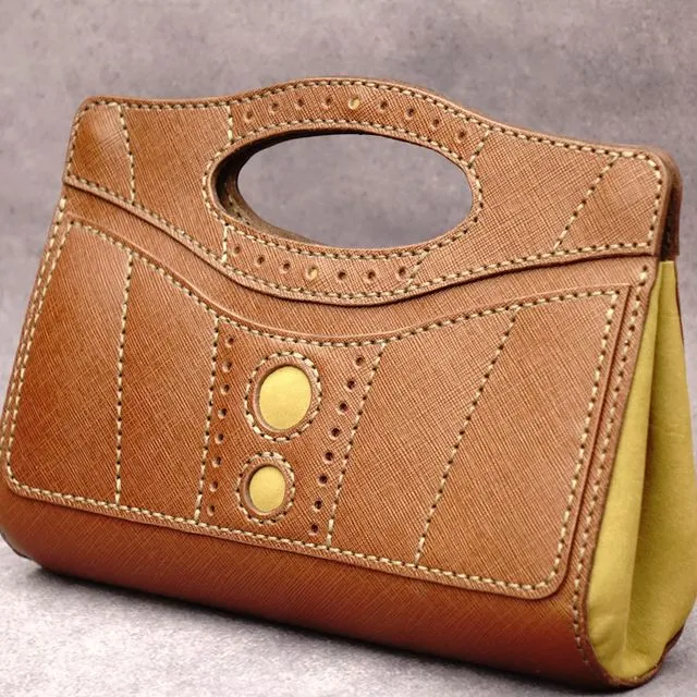 Handmade Leather Luna Handbag, Clutch, Satchel Bag