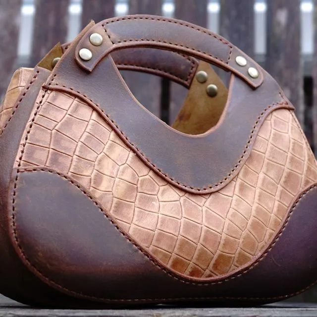 Handmade Leather Monaco Handbag, Clutch