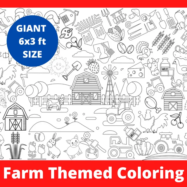 Farm Coloring Table Cover