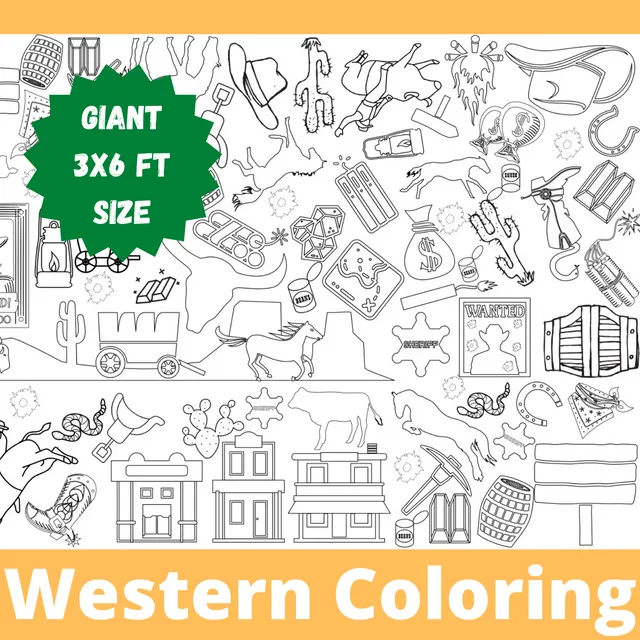Western Coloring Table Cover