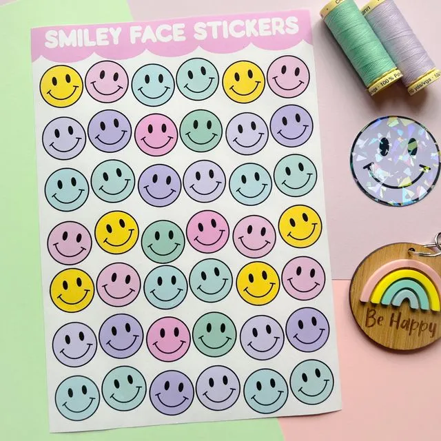 XL Smiley face sticker sheet