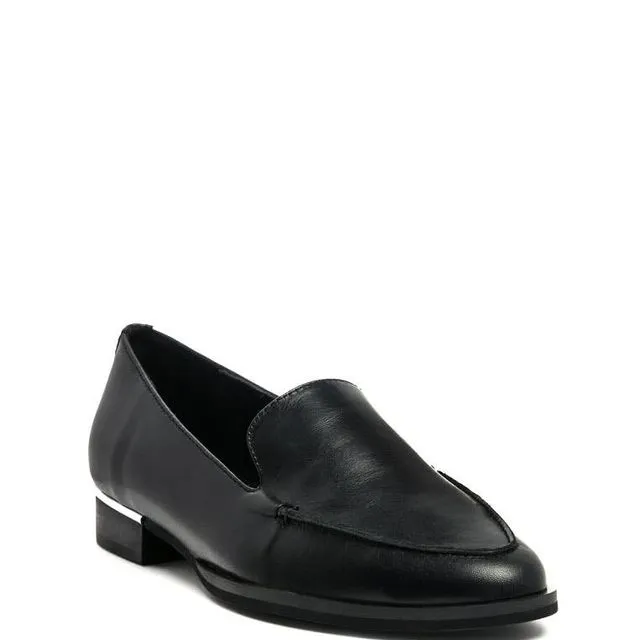 ANNA Leather Slip-On Loafers - Black