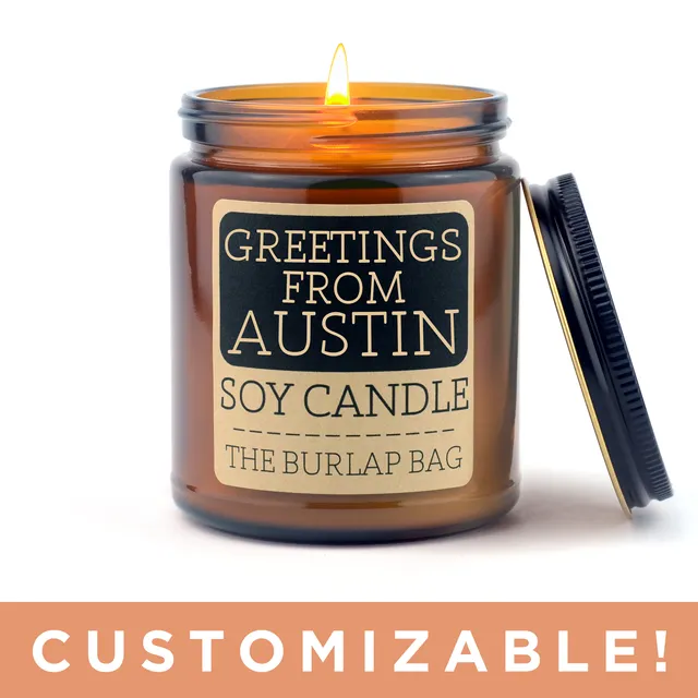 Greetings From _______ - Soy Candle 9oz / CUSTOMIZABLE