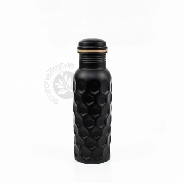 El'Cobre Premium Black Diamond Hammered Copper Bottle – 700ML