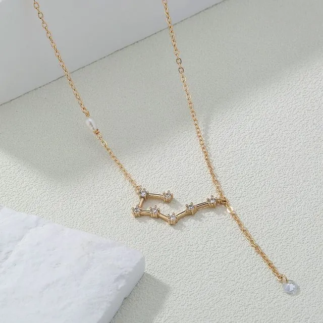 Rhinestone Taurus Chain Necklace