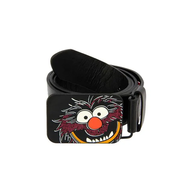 Muppets PU Leather Belt with Animal Printed Metal Buckle