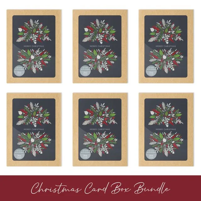 6 Box Bundle of Nature Inspired Christmas Cards