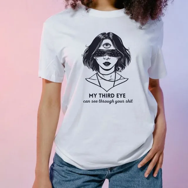 3rd eye personalised t-shirt spirituality funny message - White