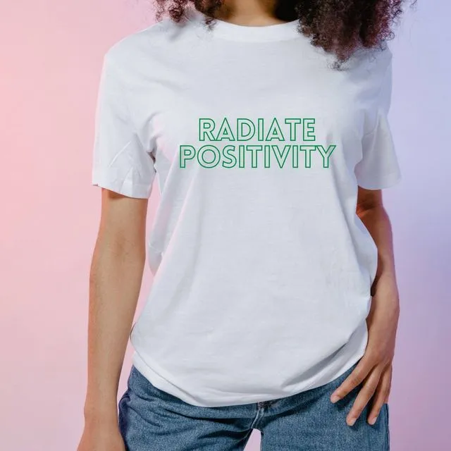 Radiate Positivity Personalised T-shirt Women - White