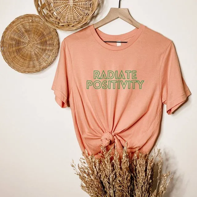 Radiate Positivity Personalised T-shirt Women - Peach