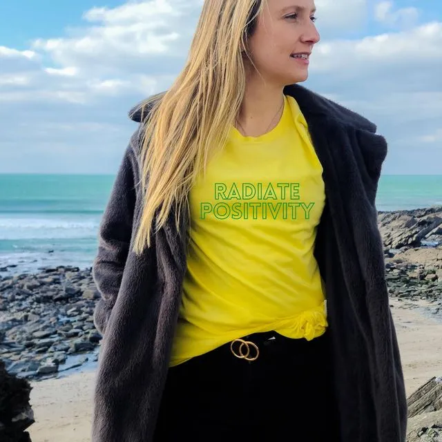 Radiate Positivity Personalised T-shirt Women - Yellow