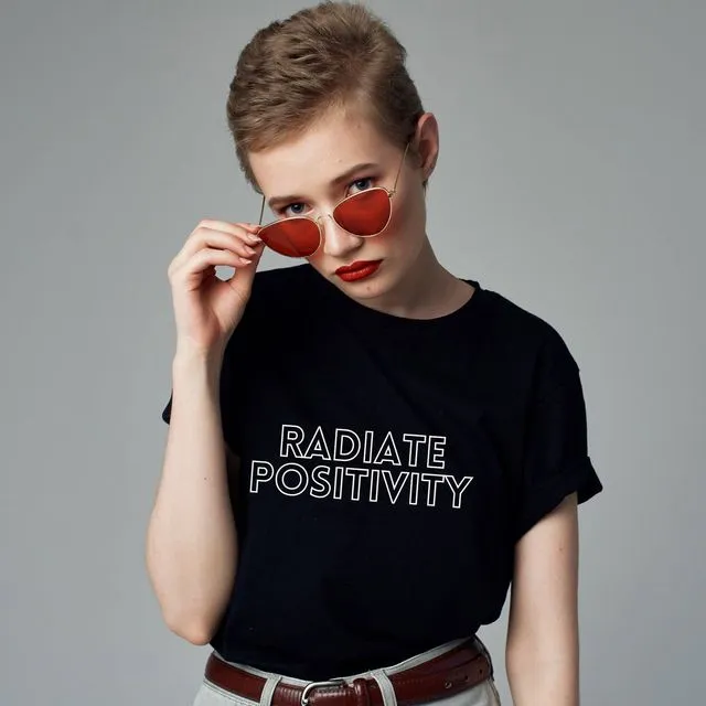 Radiate Positivity Personalised T-shirt Women - Black