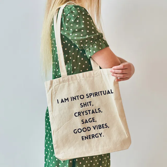 I am into spirituality women tote bag