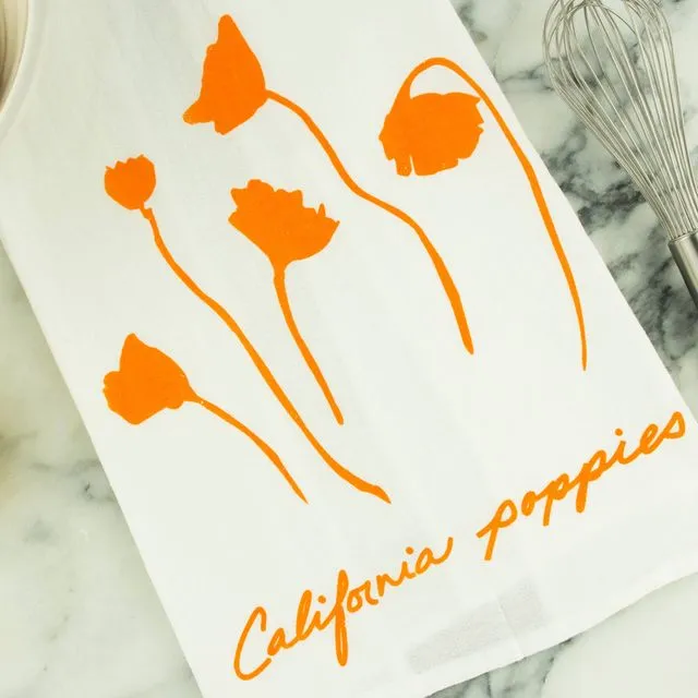 California Poppies Tea Towel
