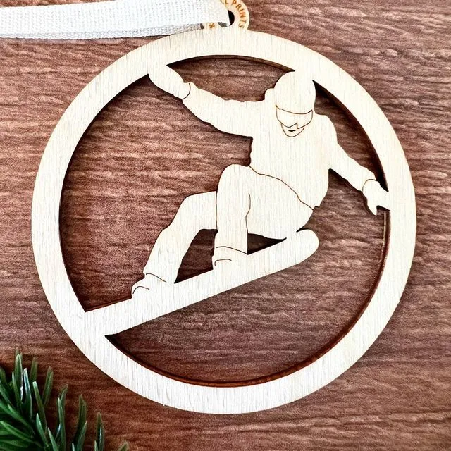 Snowboarder Baltic Birch Ornament