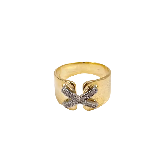 Sterling Silver X Signet Ring Gold Vermeil