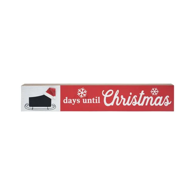 Days until Christmas Wall Sign with Chalkboard Sleigh